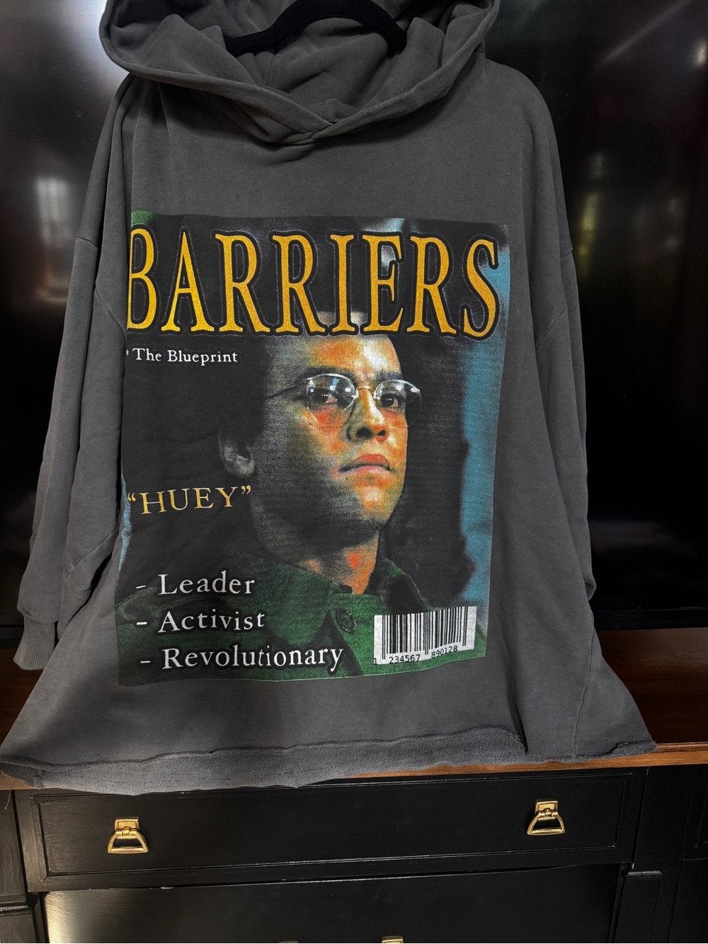 Barriers Graphic Hoodie in Charcoal Gray